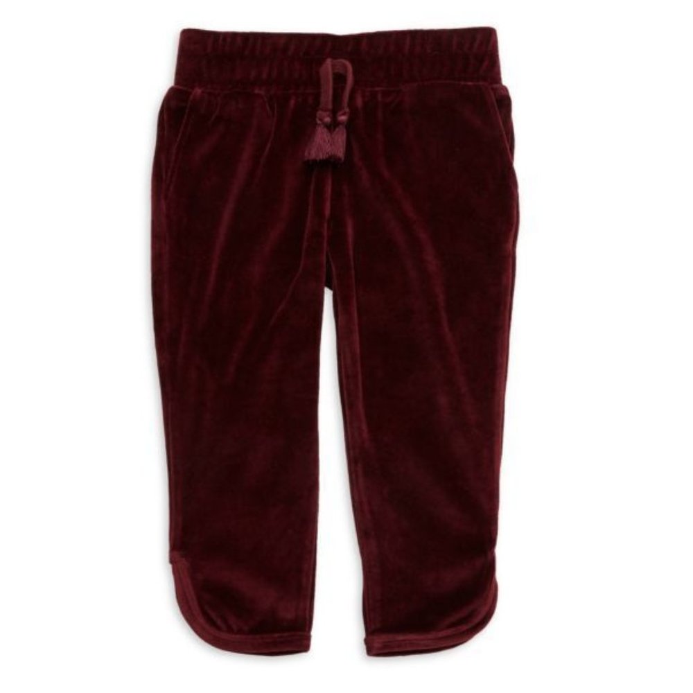 NEW STELLA MCCARTNEY Kid Boy Tallulah Burgundy Velvet Pocketed Jogger Dress Pant